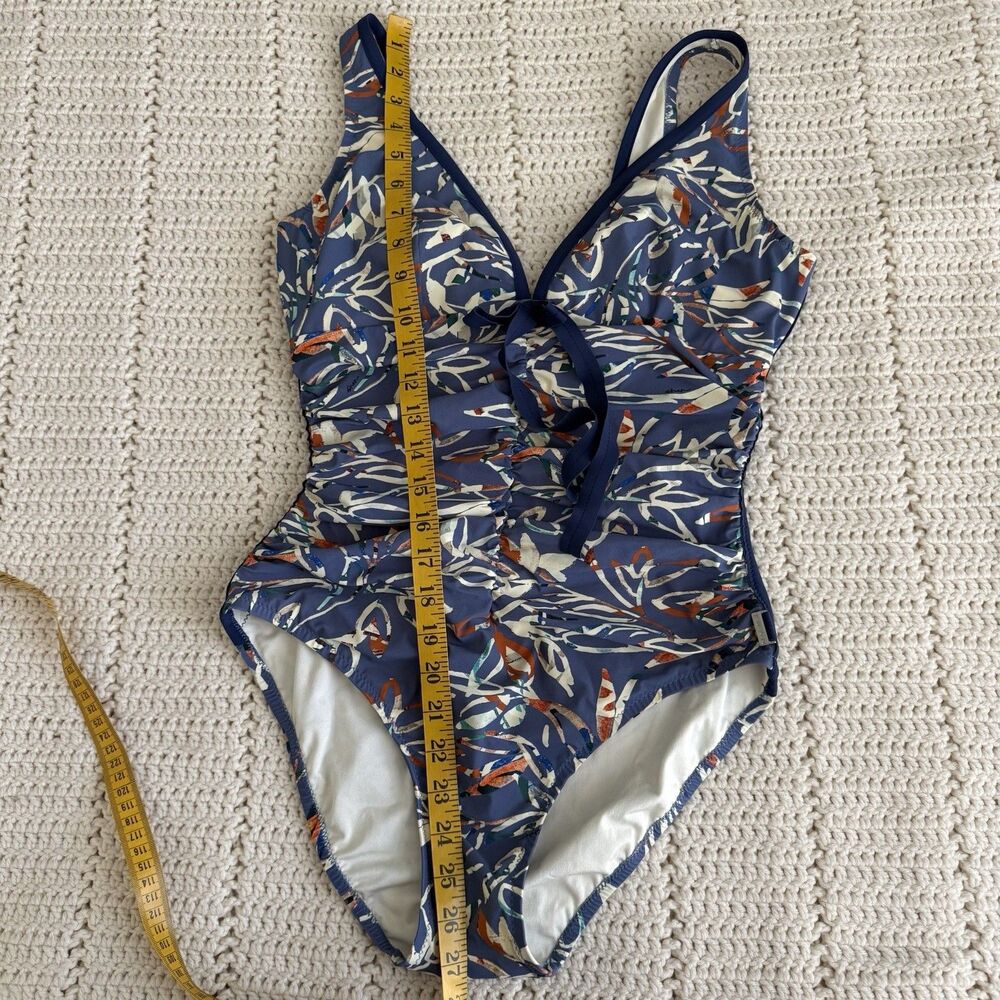 SHAN Women’s 10 Tokyo Print Blue One-Piece Swimsuit Pool Resort Vacation Ruched - Picture 5 of 13